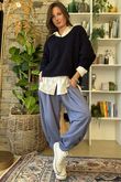 Hygge Boucle Slouch Knit Navy